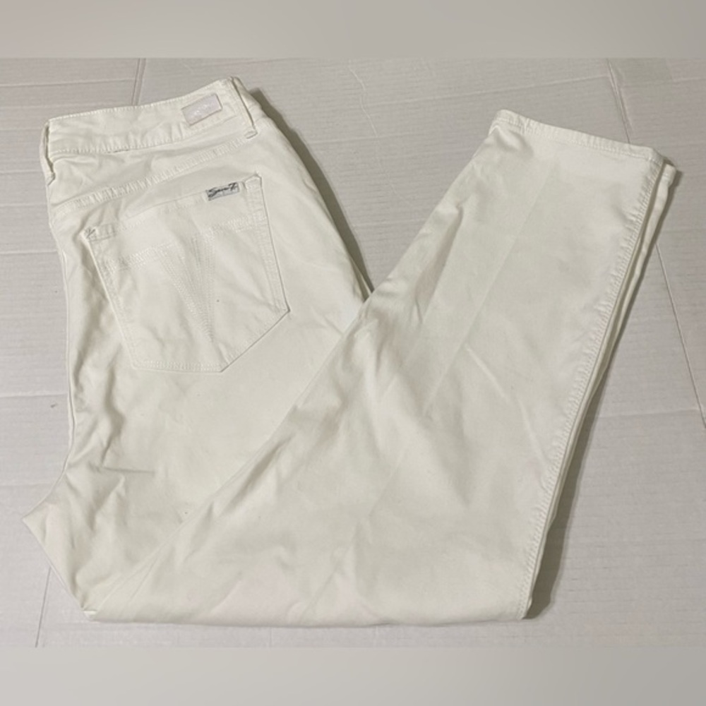 Seven 7 Pure White Skinny Crop Denim Jeans Women's Size 14